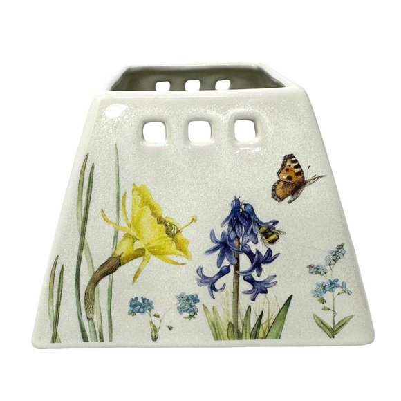 Hallmark Ceramic Jar Candle Shade Topper Floral & Butterflies Marjolein Bastin - Picture 4 of 10